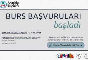 Anadolu Eğitim Kültür ve Bilim Vakfı 2026-27 Eğitim Dönemi Burs Başvuruları Başladı
